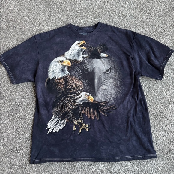 Vintage Bald Eagle All Over Print Tie Dye The
Mountain 3D Tees Nature Sz Large - Picture 1 of 4